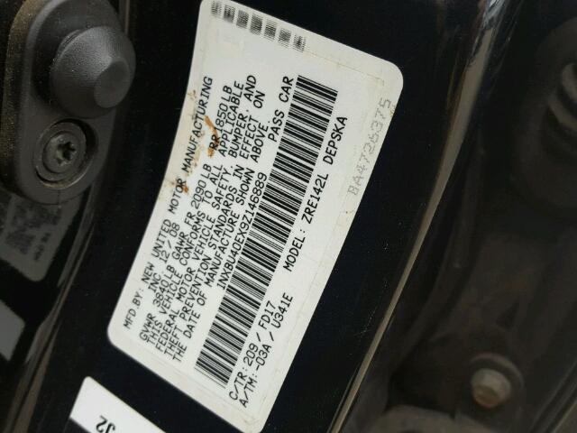 1NXBU40EX9Z146889 - 2009 TOYOTA COROLLA BA BLACK photo 10