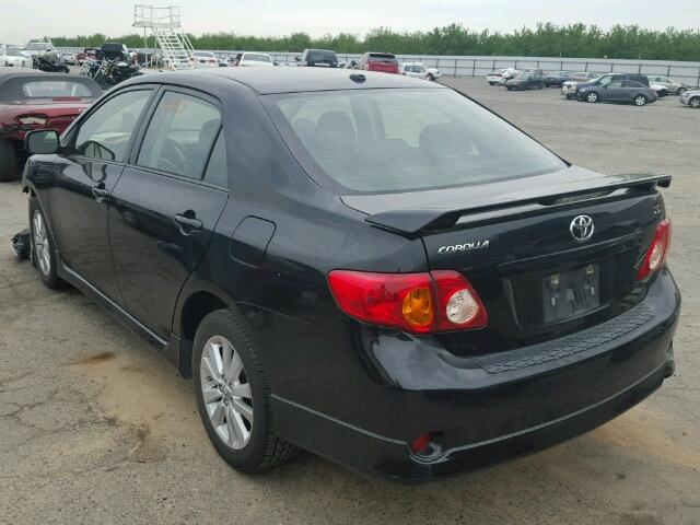 1NXBU40EX9Z146889 - 2009 TOYOTA COROLLA BA BLACK photo 3