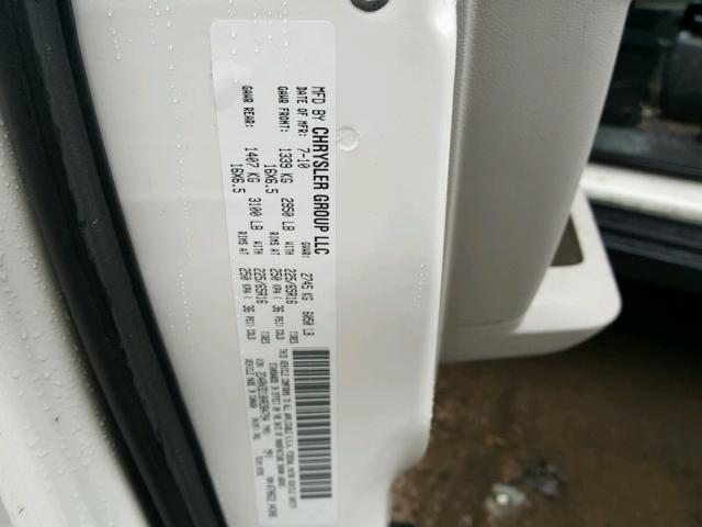 2D4RN3D18AR384794 - 2010 DODGE GRAND CARA WHITE photo 10