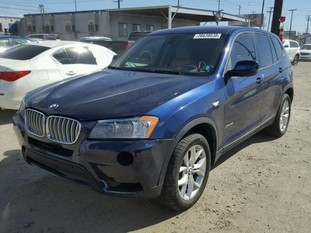 5UXWX7C52EL984407 - 2014 BMW X3 XDRIVE3 BLUE photo 2