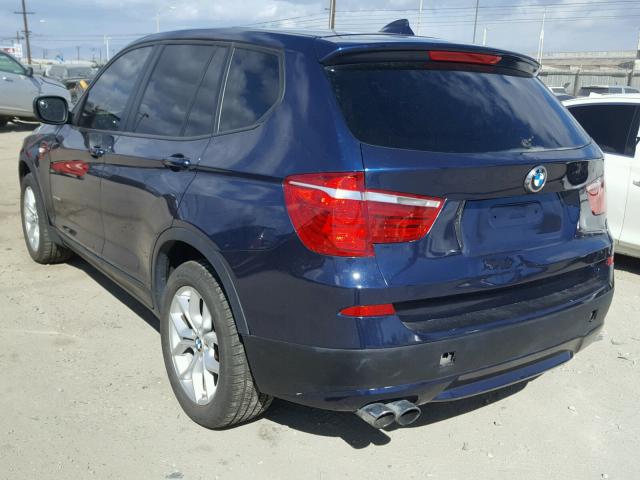 5UXWX7C52EL984407 - 2014 BMW X3 XDRIVE3 BLUE photo 3