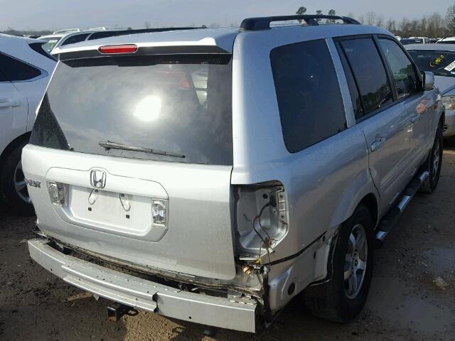 5FNYF28457B017294 - 2007 HONDA PILOT EX SILVER photo 4