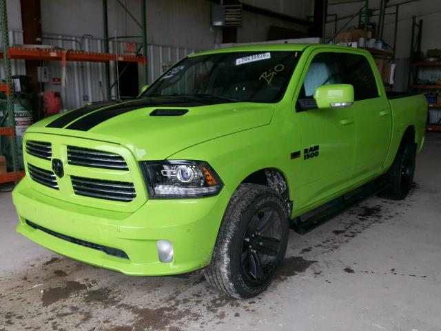 1C6RR7MT2HS813308 - 2017 RAM 1500 SPORT GREEN photo 2