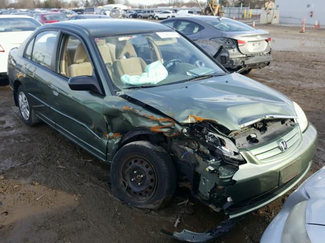 1HGES16693L011150 - 2003 HONDA CIVIC LX GREEN photo 1