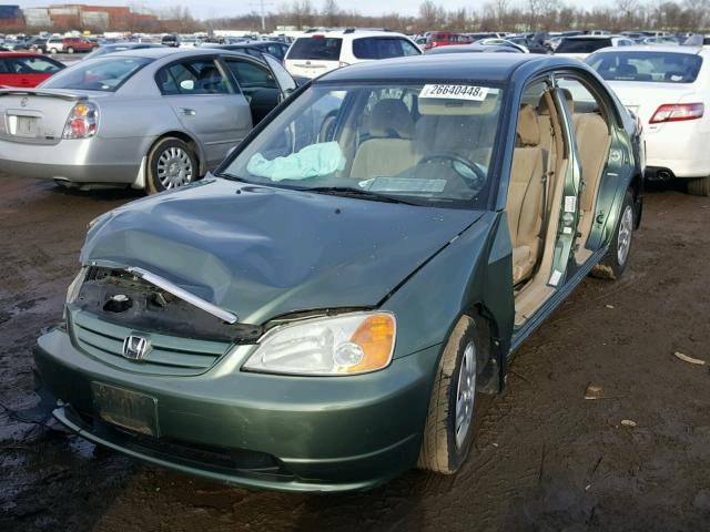 1HGES16693L011150 - 2003 HONDA CIVIC LX GREEN photo 2