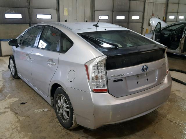 JTDKN3DU8A5174928 - 2010 TOYOTA PRIUS SILVER photo 3