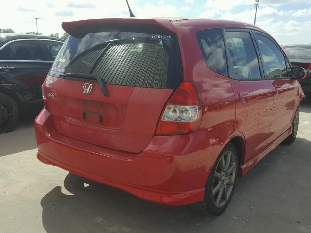 JHMGD38667S064909 - 2007 HONDA FIT S წითელი ფოტო 4