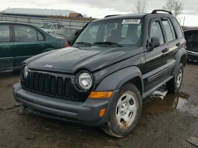 1J4GL48K97W523909 - 2007 JEEP LIBERTY SP BLACK photo 2