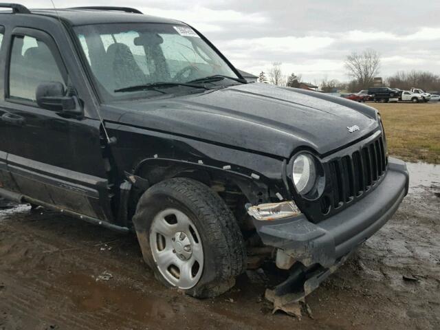 1J4GL48K97W523909 - 2007 JEEP LIBERTY SP BLACK photo 9