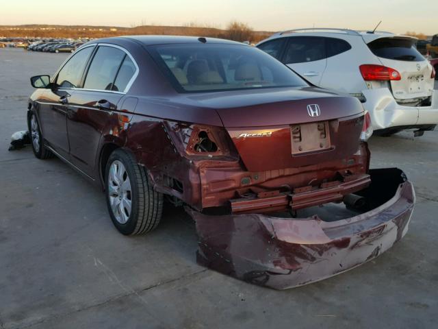 1HGCP2F81AA174352 - 2010 HONDA ACCORD EXL BURGUNDY photo 3