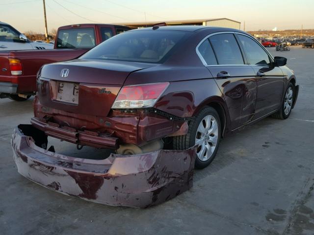 1HGCP2F81AA174352 - 2010 HONDA ACCORD EXL BURGUNDY photo 4