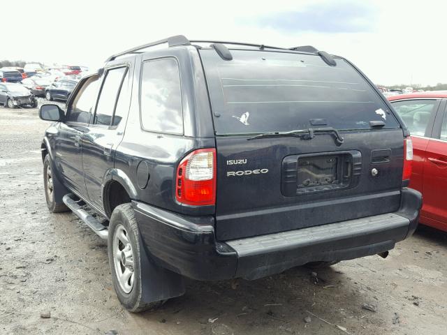 4S2CK58W624337558 - 2002 ISUZU RODEO S BLACK photo 3