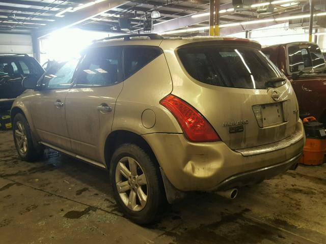 JN8AZ08W77W608662 - 2007 NISSAN MURANO SL GOLD photo 3