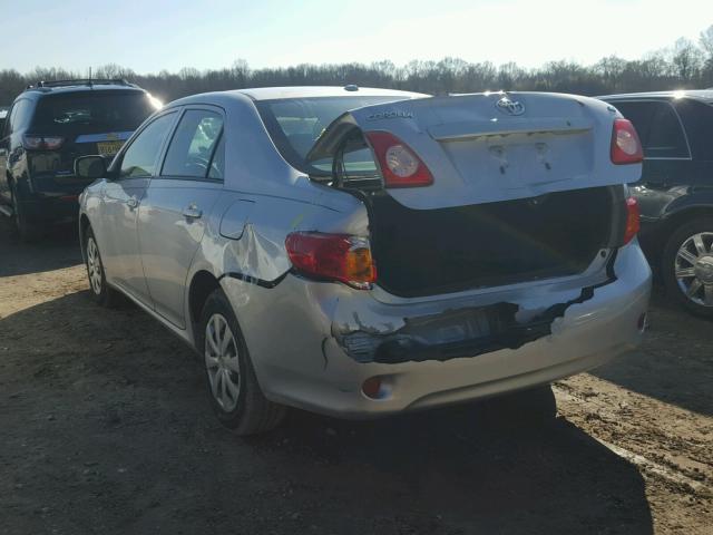 2T1BU40E39C120538 - 2009 TOYOTA COROLLA BA SILVER photo 3