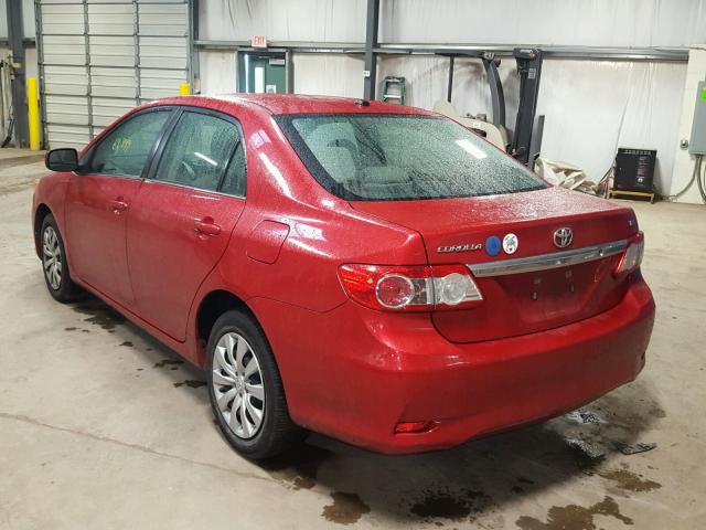 5YFBU4EE6DP206296 - 2013 TOYOTA COROLLA BA RED photo 3