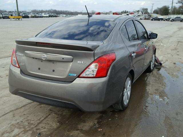 3N1CN7AP2FL940298 - 2015 NISSAN VERSA S GRAY photo 4