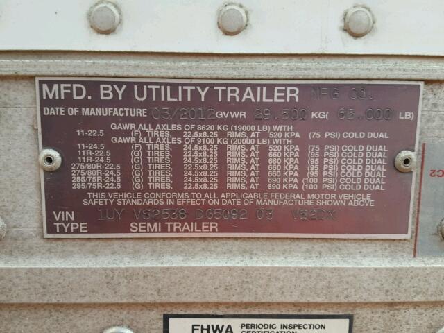 1UYVS2538DG509203 - 2013 UTILITY VAN WHITE photo 10