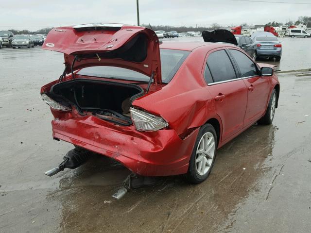 3FAHP0JG9AR354326 - 2010 FORD FUSION SEL RED photo 4