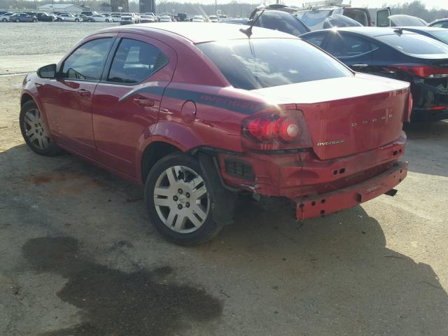 1C3CDZAB0CN167458 - 2012 DODGE AVENGER SE RED photo 3