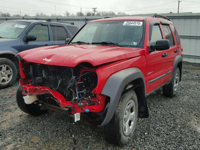 1J4GL48K24W224709 - 2004 JEEP LIBERTY SP RED photo 2