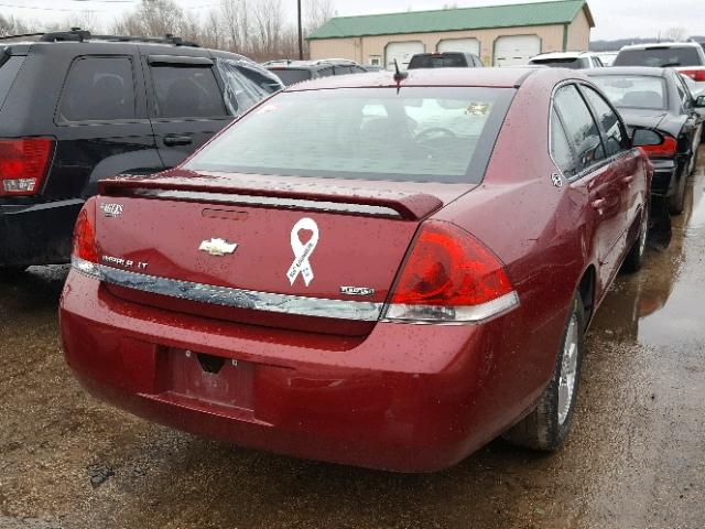 2G1WT58K689188568 - 2008 CHEVROLET IMPALA LT RED photo 4