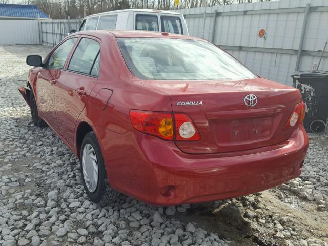 1NXBU40E29Z055874 - 2009 TOYOTA COROLLA BA RED photo 3