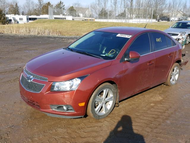 1G1PE5SB9D7134233 - 2013 CHEVROLET CRUZE LT ORANGE photo 2