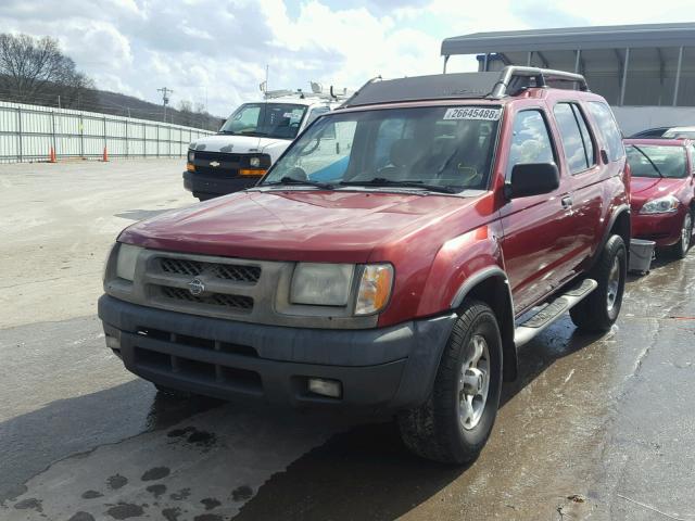 5N1ED28Y11C582721 - 2001 NISSAN XTERRA XE MAROON photo 2