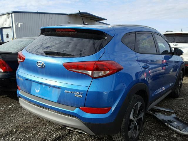 KM8J3CA20HU381491 - 2017 HYUNDAI TUCSON LIM BLUE photo 4