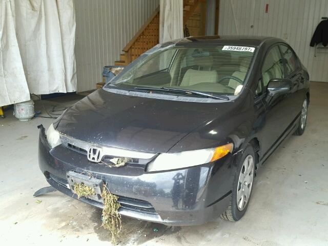 2HGFA16516H513103 - 2006 HONDA CIVIC LX BLACK photo 2