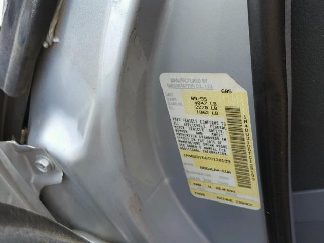 1N4BU31D6TC128199 - 1996 NISSAN ALTIMA XE SILVER photo 10