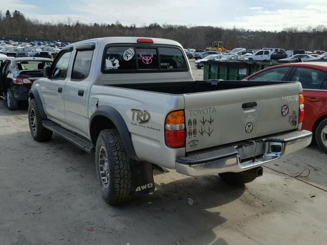 5TEHN72N12Z026647 - 2002 TOYOTA TACOMA DOU SILVER photo 3