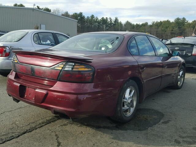 1G2HZ541014159737 - 2001 PONTIAC BONNEVILLE BURGUNDY photo 4