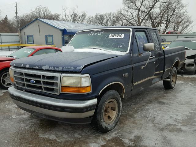 1FTEX15Y2PKA06824 - 1993 FORD F150 BLUE photo 2