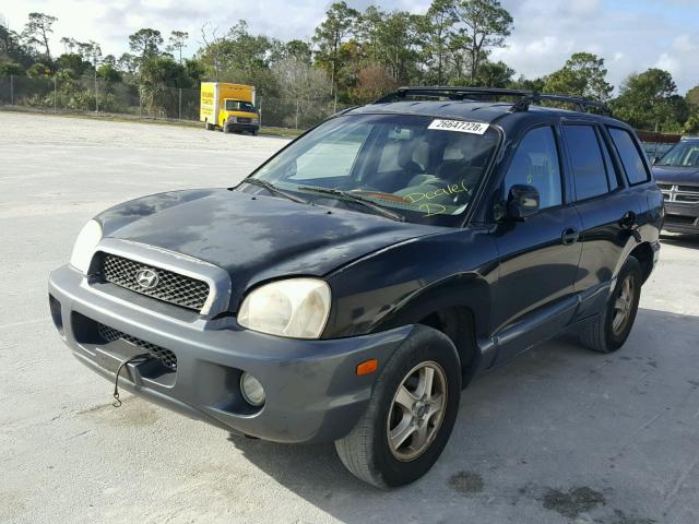 KM8SC13D12U256224 - 2002 HYUNDAI SANTA FE G BLACK photo 2