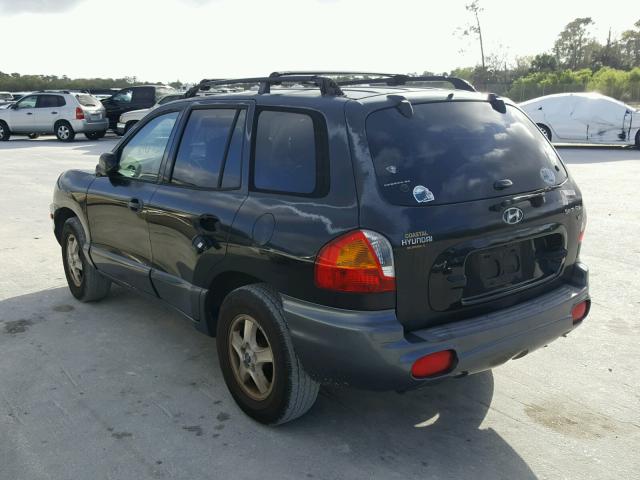 KM8SC13D12U256224 - 2002 HYUNDAI SANTA FE G BLACK photo 3