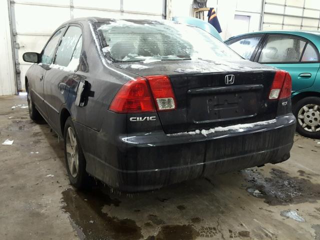 2HGES26774H625255 - 2004 HONDA CIVIC EX შავი ფოტო 3