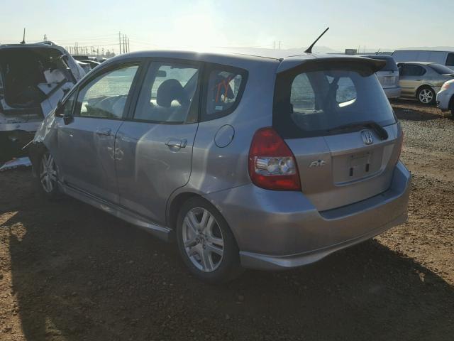 JHMGD37667S000323 - 2007 HONDA FIT S SILVER photo 3