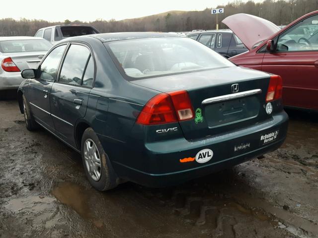 2HGES26771H580264 - 2001 HONDA CIVIC EX 绿色 照片 3
