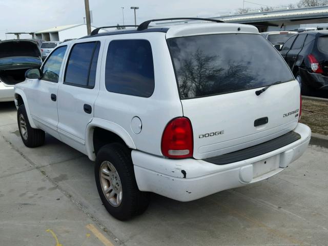 1D4HS48Z33F579870 - 2003 DODGE DURANGO SL WHITE photo 3