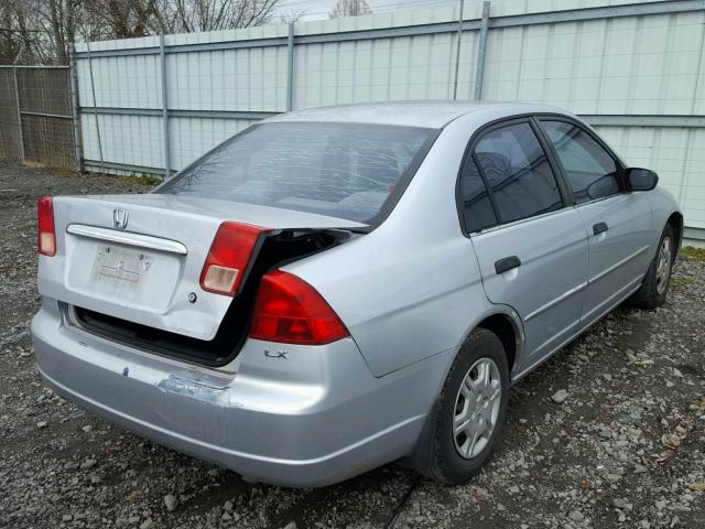 2HGES15511H548274 - 2001 HONDA CIVIC LX SILVER photo 4