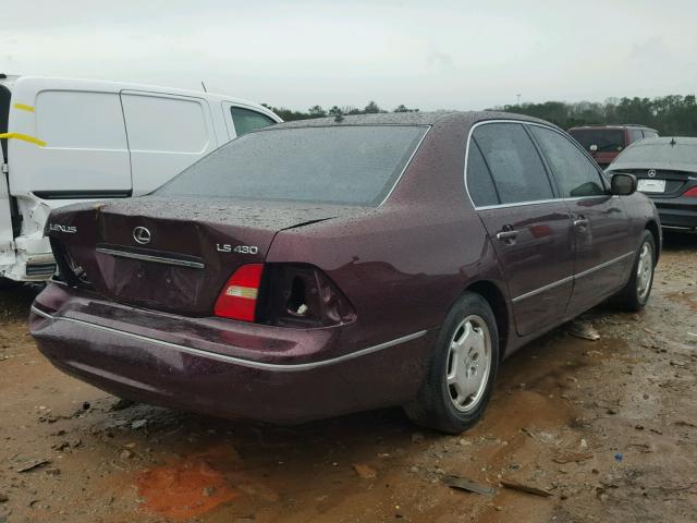 JTHBN30F010025402 - 2001 LEXUS LS 430 MAROON photo 4