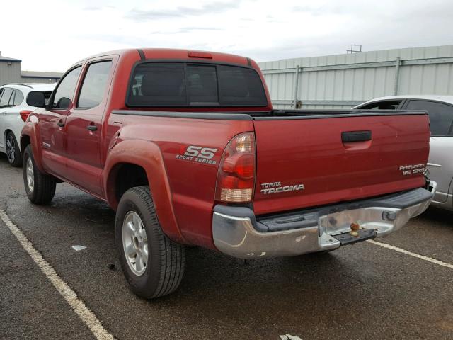 5TEJU62N65Z066497 - 2005 TOYOTA TACOMA DOU RED photo 3