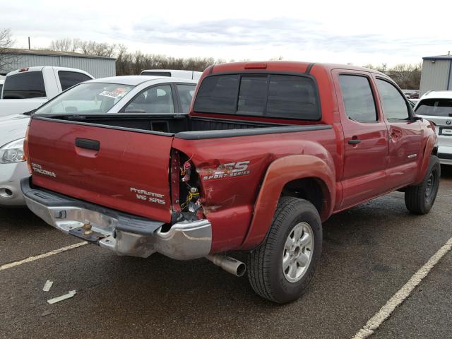 5TEJU62N65Z066497 - 2005 TOYOTA TACOMA DOU RED photo 4