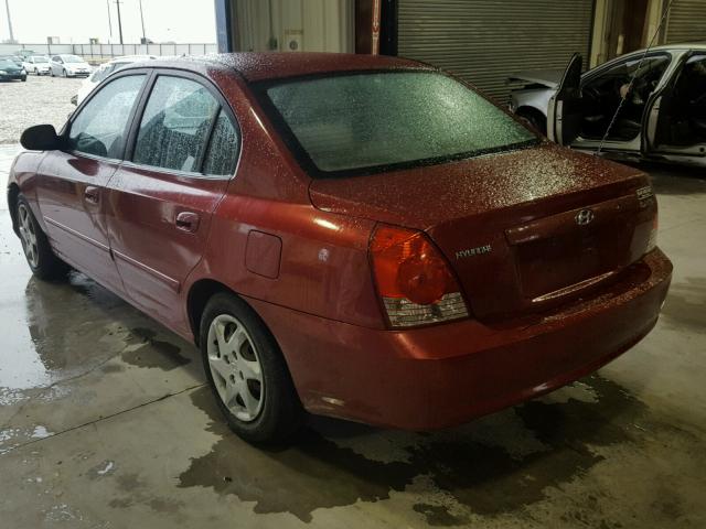 KMHDN46D84U921347 - 2004 HYUNDAI ELANTRA GL RED photo 3