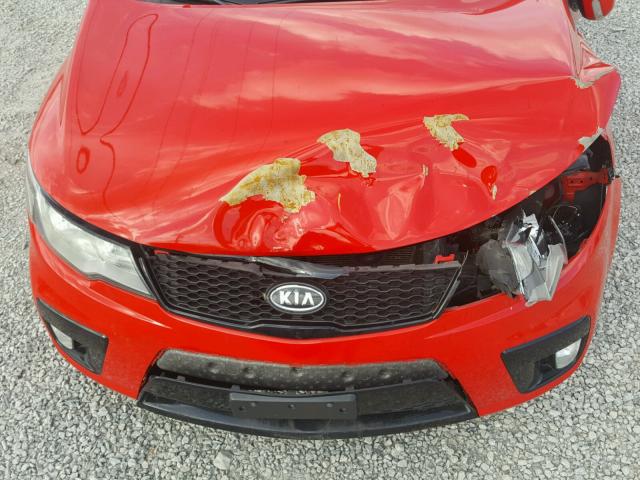 KNAFW6A38A5158883 - 2010 KIA FORTE SX RED photo 7