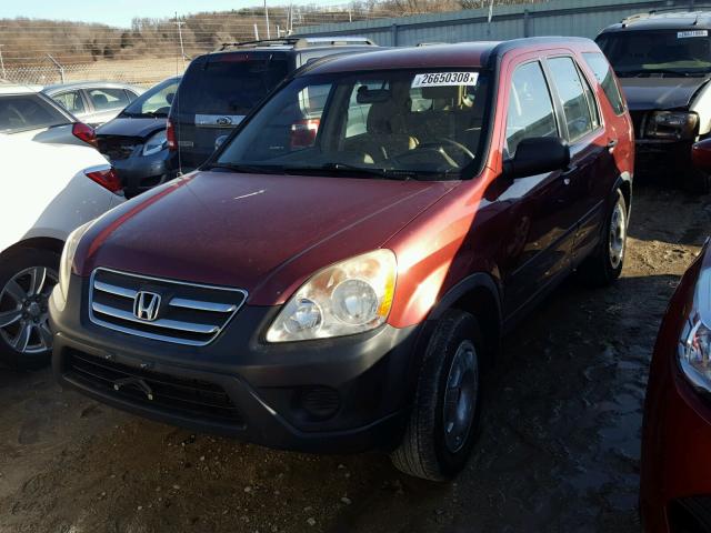 JHLRD78526C063227 - 2006 HONDA CR-V LX RED photo 2