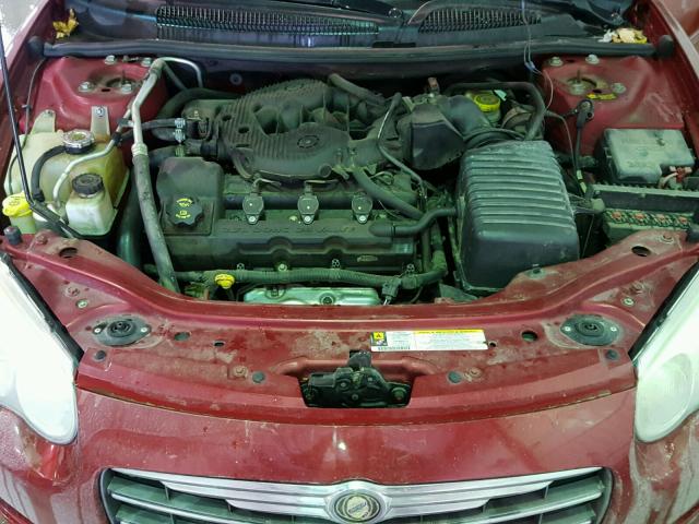 1C3EL66RX6N113282 - 2006 CHRYSLER SEBRING LI RED photo 7