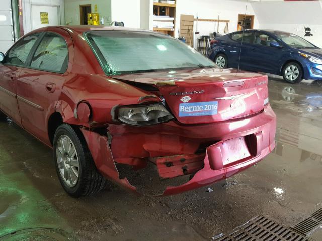 1C3EL66RX6N113282 - 2006 CHRYSLER SEBRING LI RED photo 9