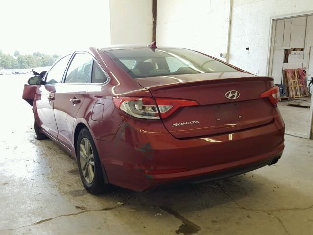 5NPE24AF3FH175347 - 2015 HYUNDAI SONATA SE RED photo 3